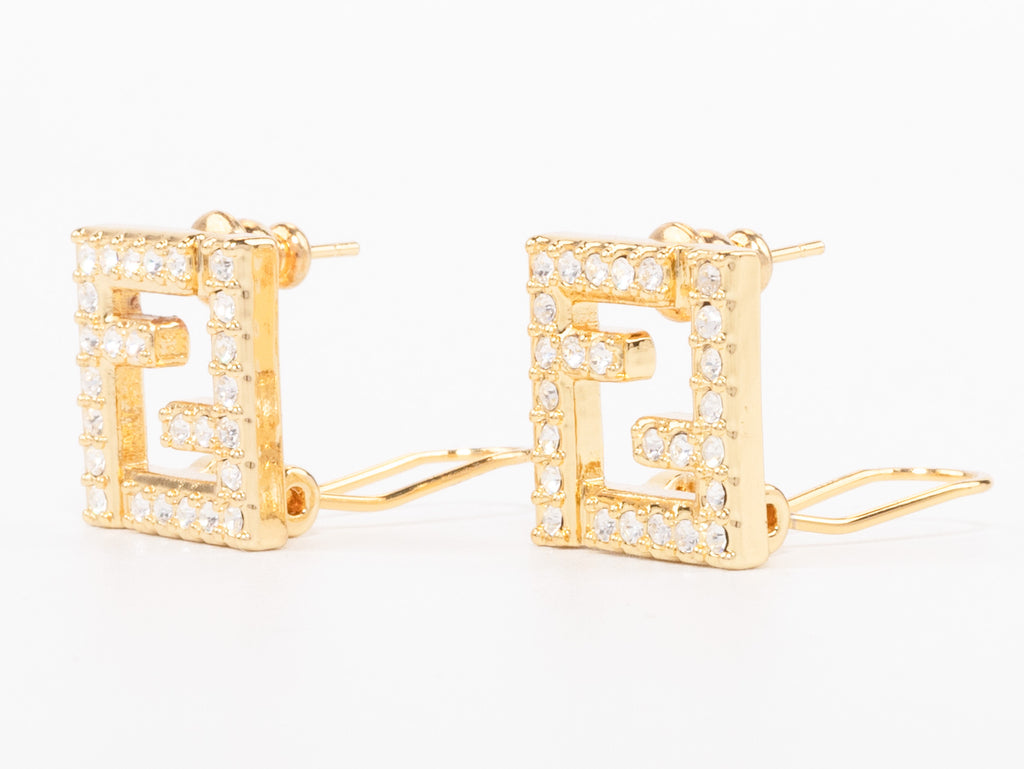 Double F cz earrings