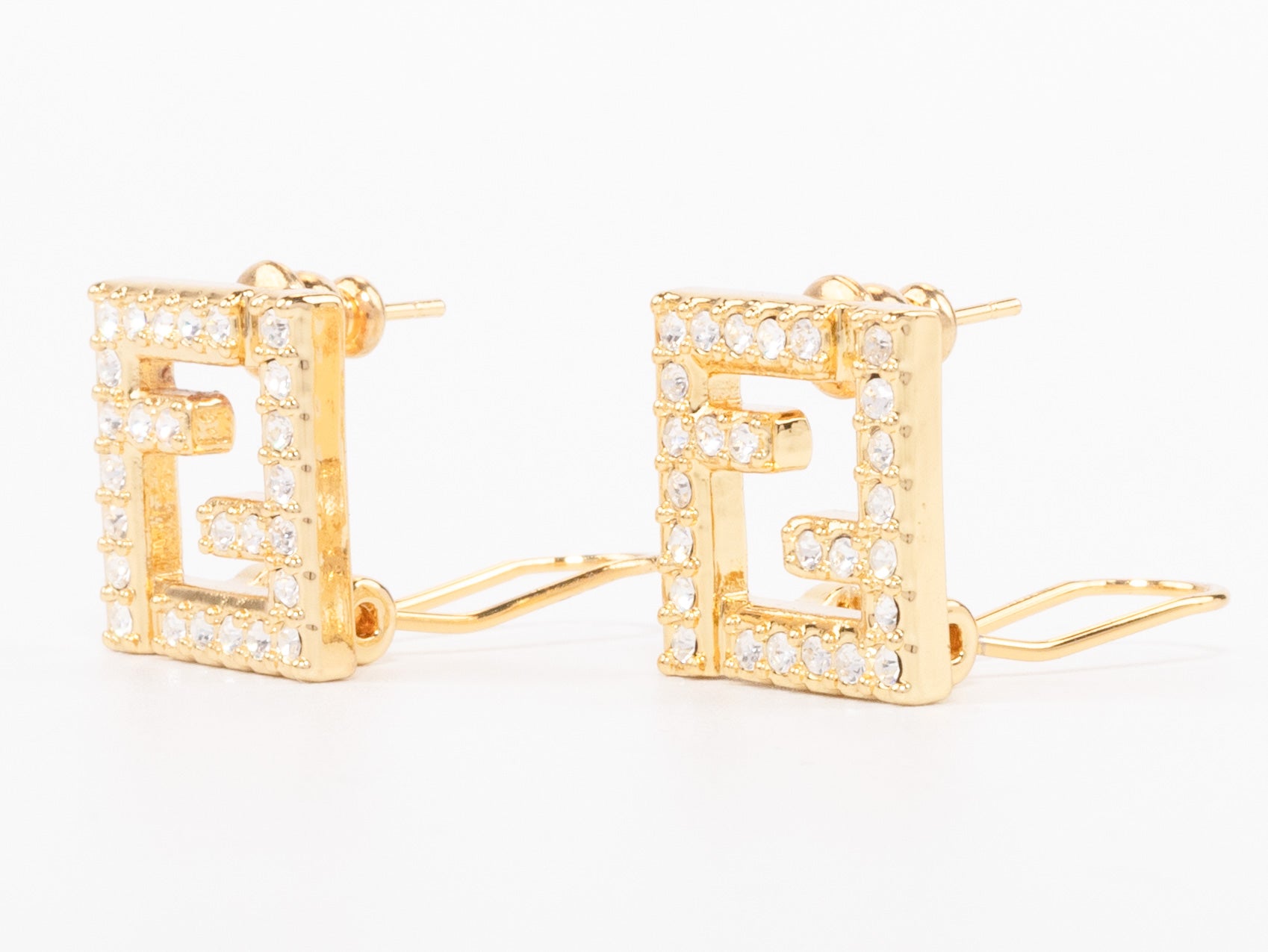 Double F cz earrings