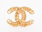 Gold Double C chain brooch
