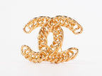 Gold Double C chain brooch