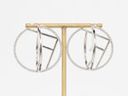 Half F platinum and green earrings hoops with CZ