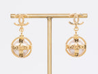 Gold Double C Pearl hanging earrings