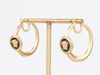 Gold Medusa on Black enamel hoops