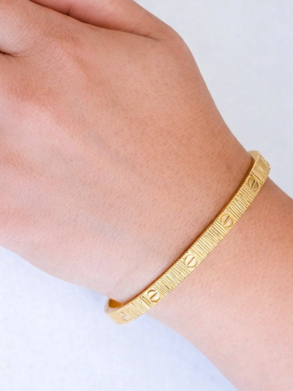 Gold love tennis bracelet