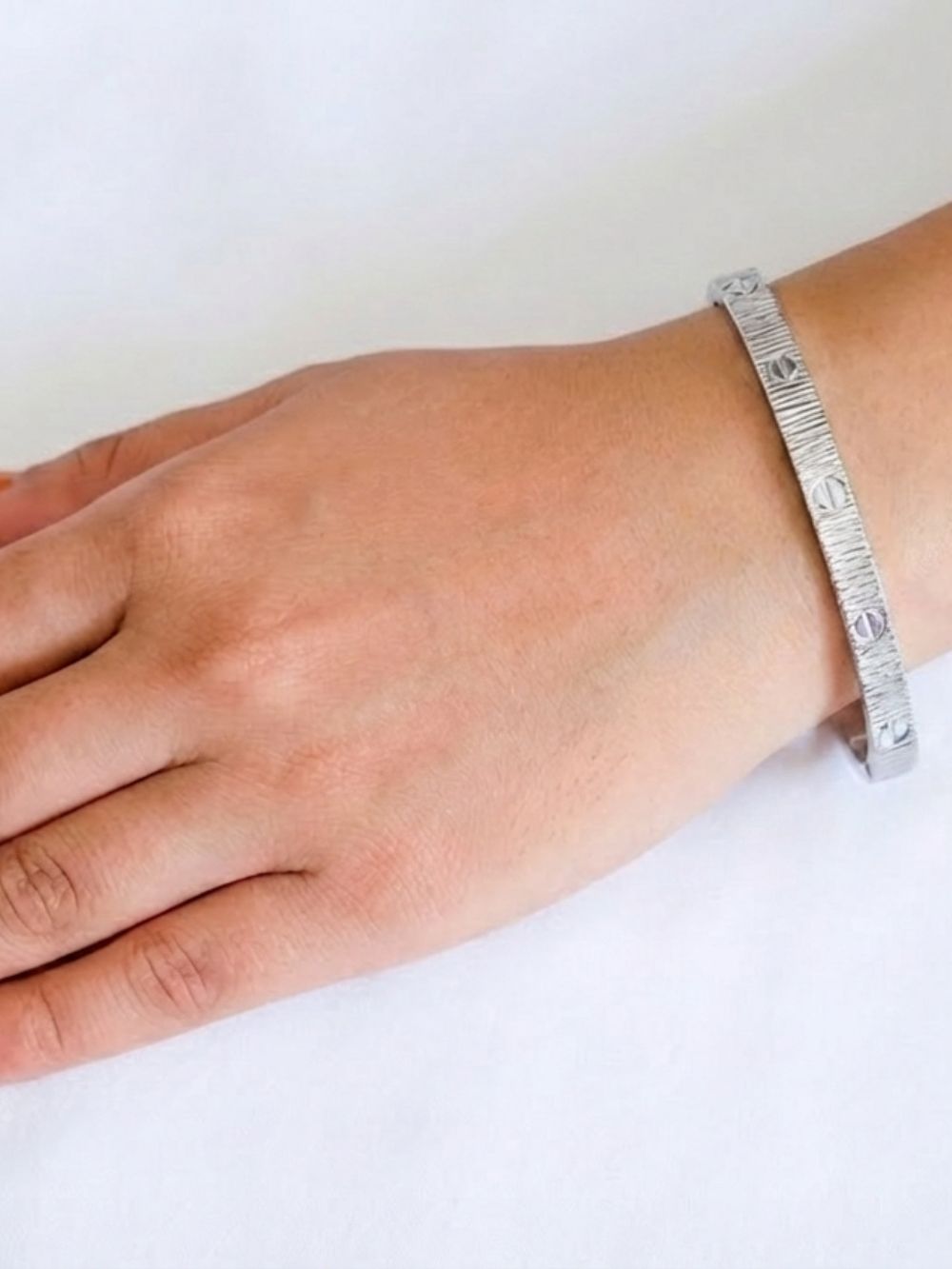 Platinum love tennis bracelet