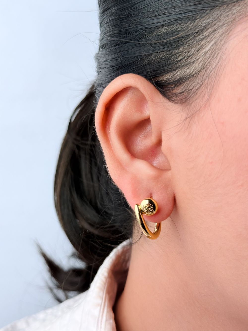 Alphabet LW nail pattern Small Gold Hoops