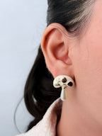 Double C White Mushroom Studs