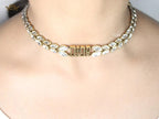 Alphabet D diamond studded chain