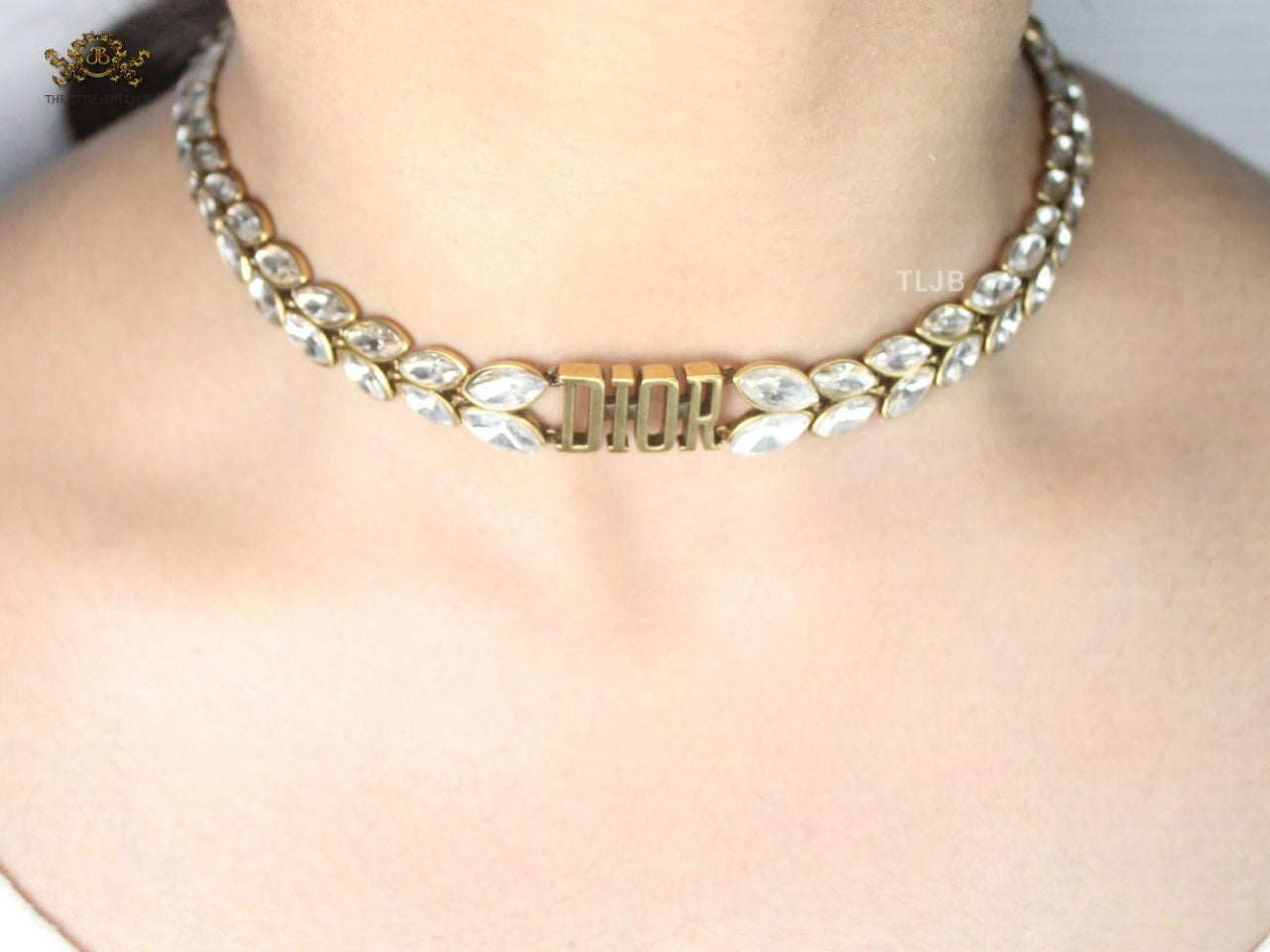 Alphabet D diamond studded chain