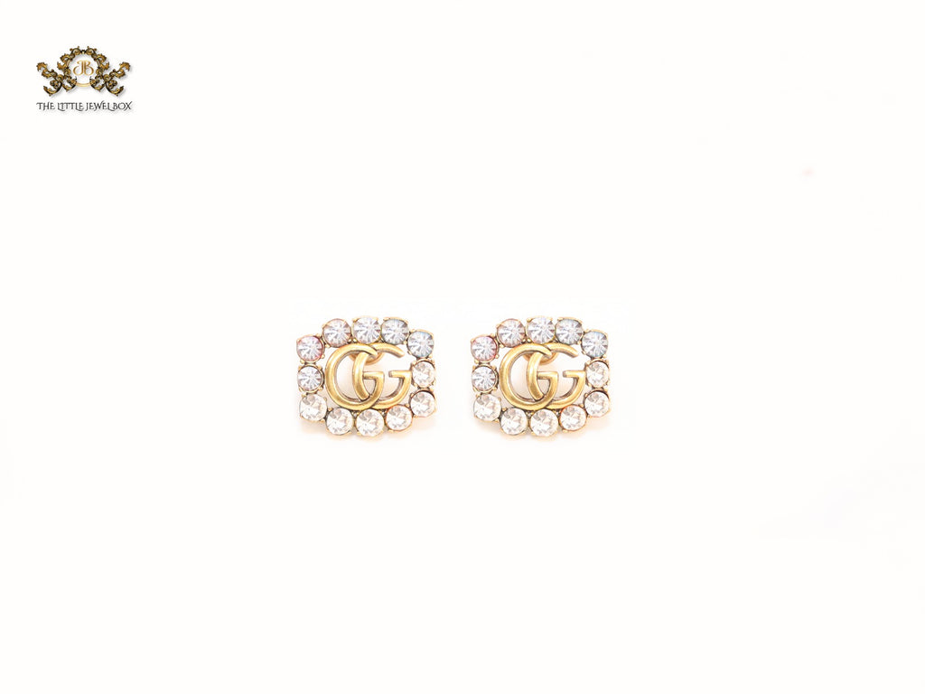 Double g cz stone studs