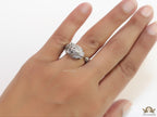 Silver plated designer cz panther open ring