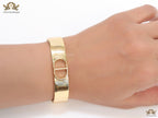 Broad Gold plated bracelet with C and D alphabet