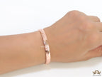 Rose gold bracelet with cz roman numerals