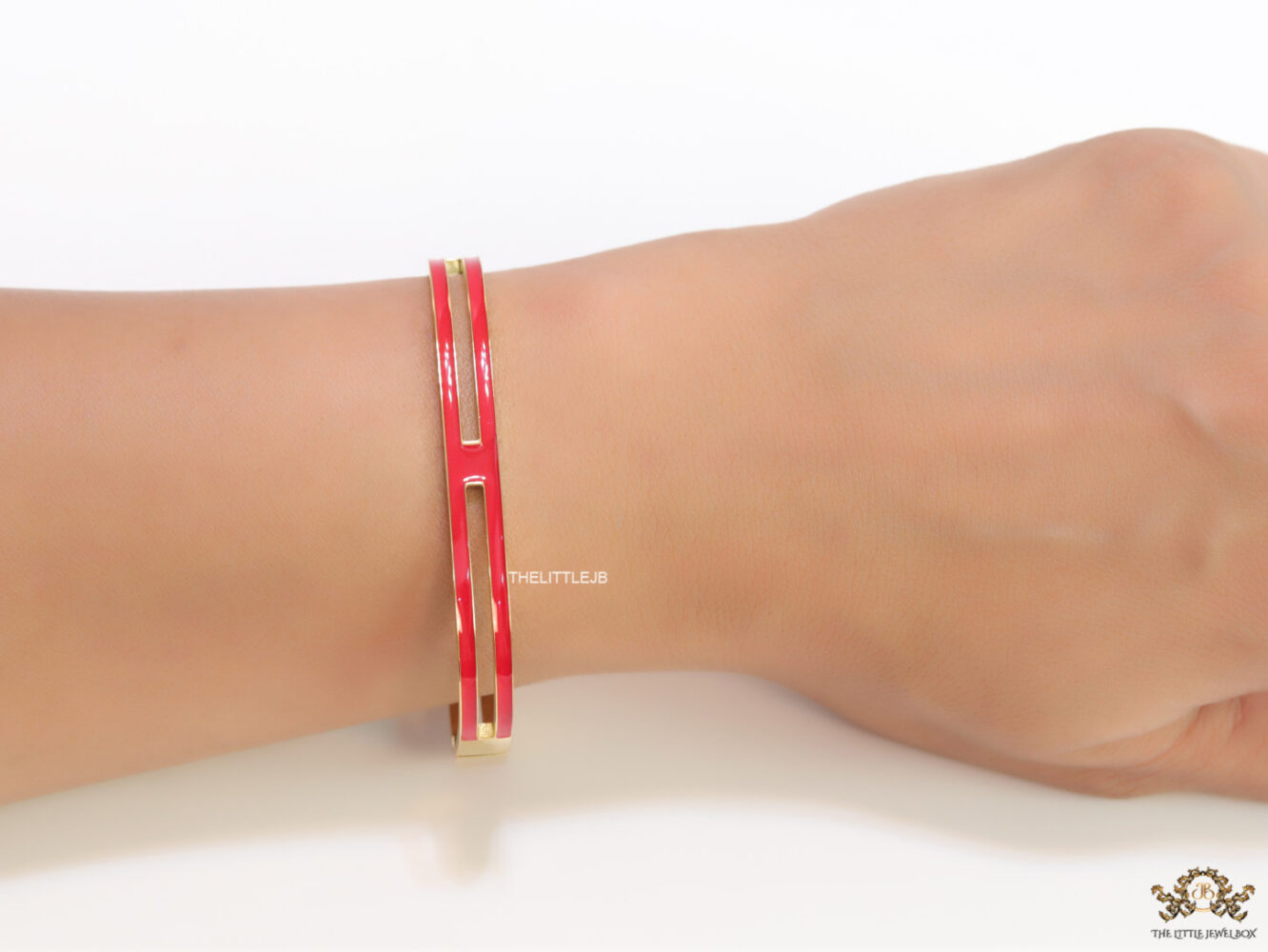 Gold plated two layer solid red bracelet