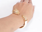 Panther face rose gold and white bracelet