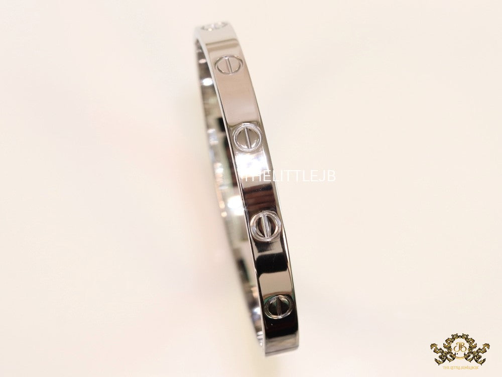 Men's platinum all screws oval shaped openable bracelets