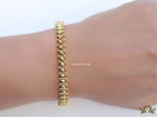 Simple gold plated bracelet with gold plated details