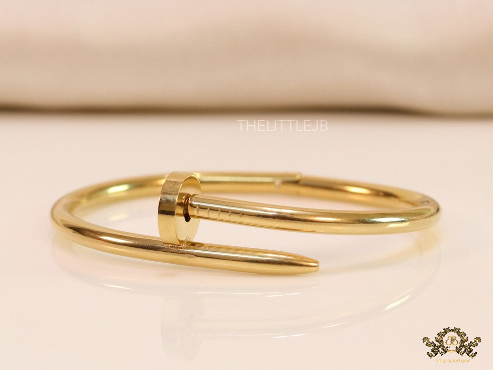 Gold plated nail bracelet for women