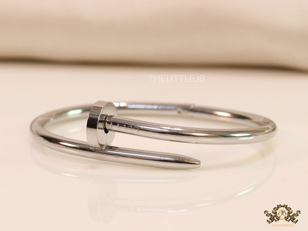 Platinum plated nail bracelet