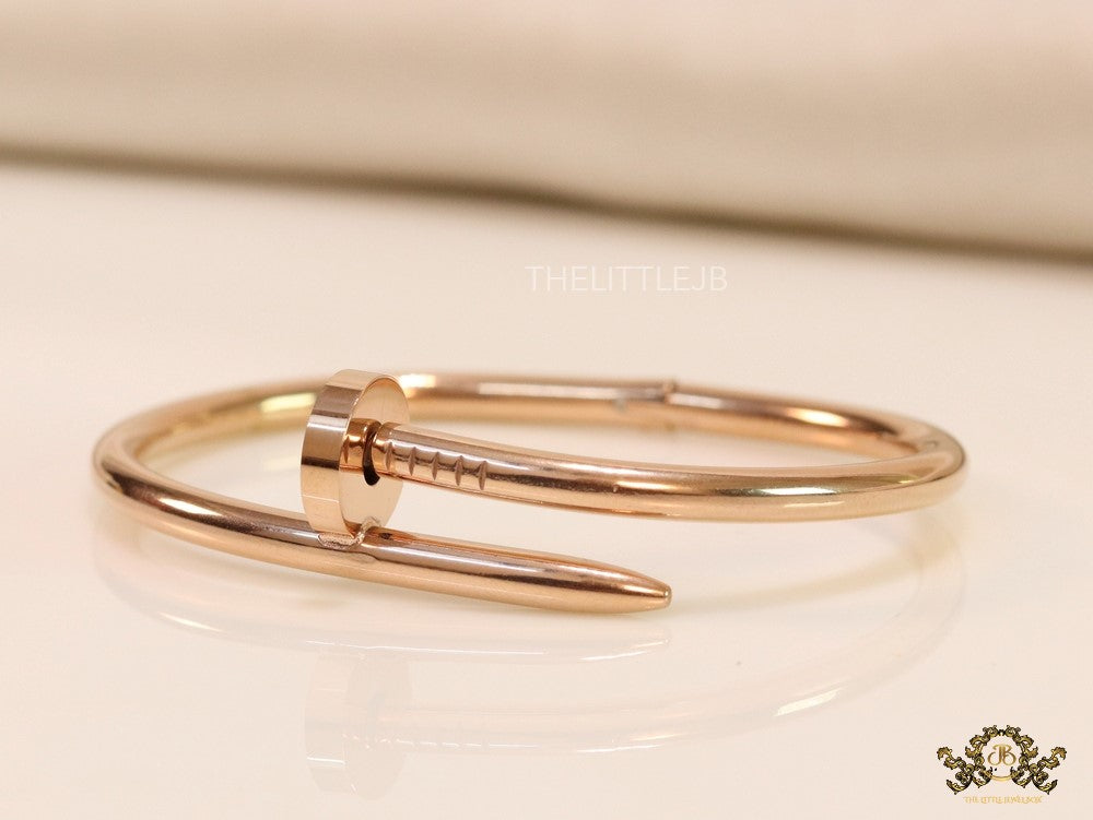 Rose gold plated nail bracelet for women