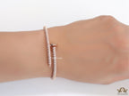 Rose gold plated cz nail bracelet
