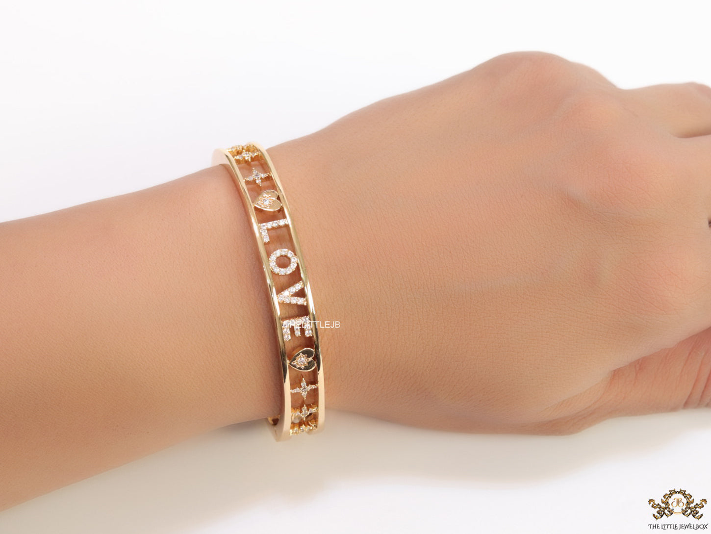 Gold plated cz LOVE bracelet