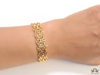 Gold plated bracelet band with link chain pattern