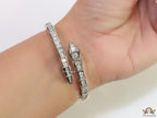 Platinum plated cz serpent bracelet