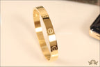 Gold plated bracelet for men's with screws