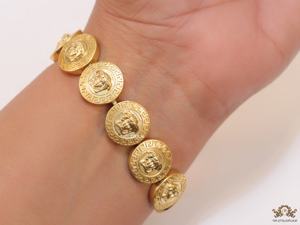 Golden Medusa disc bracelet