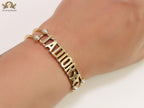 Open Gold plated bracelet with letters