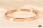 Women Rose Gold Plated bracelet with screws