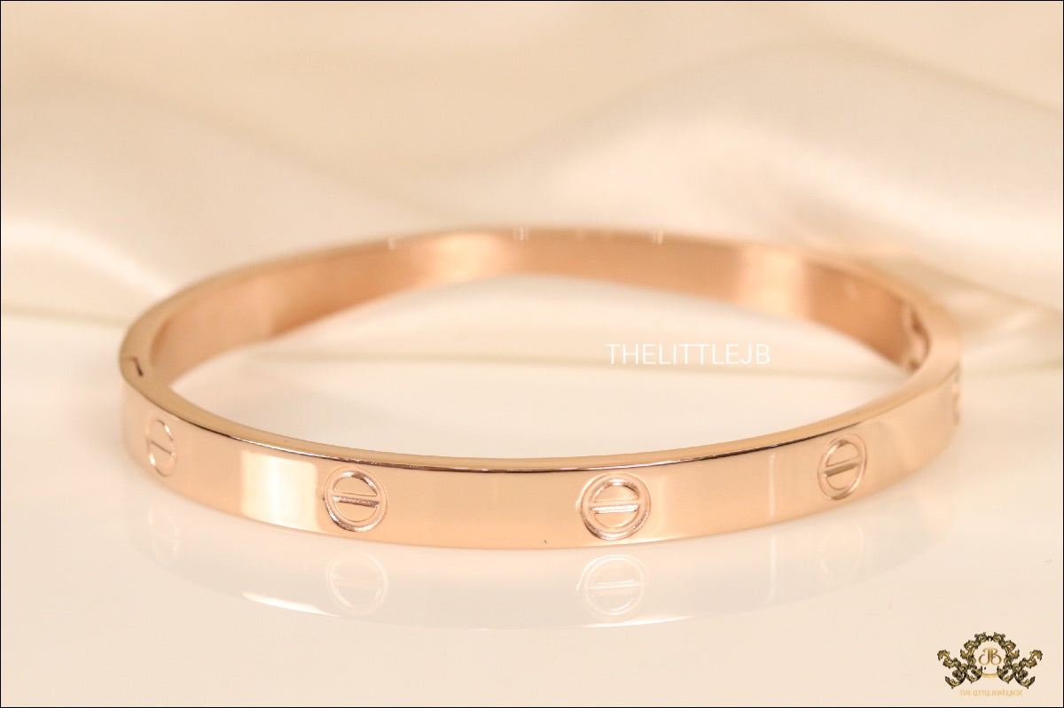Women Rose Gold Plated bracelet with screws