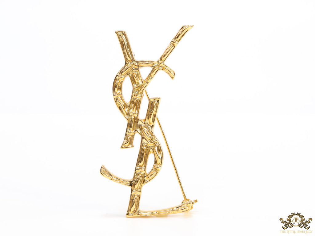Glossy finish gold plated alphabet brooch