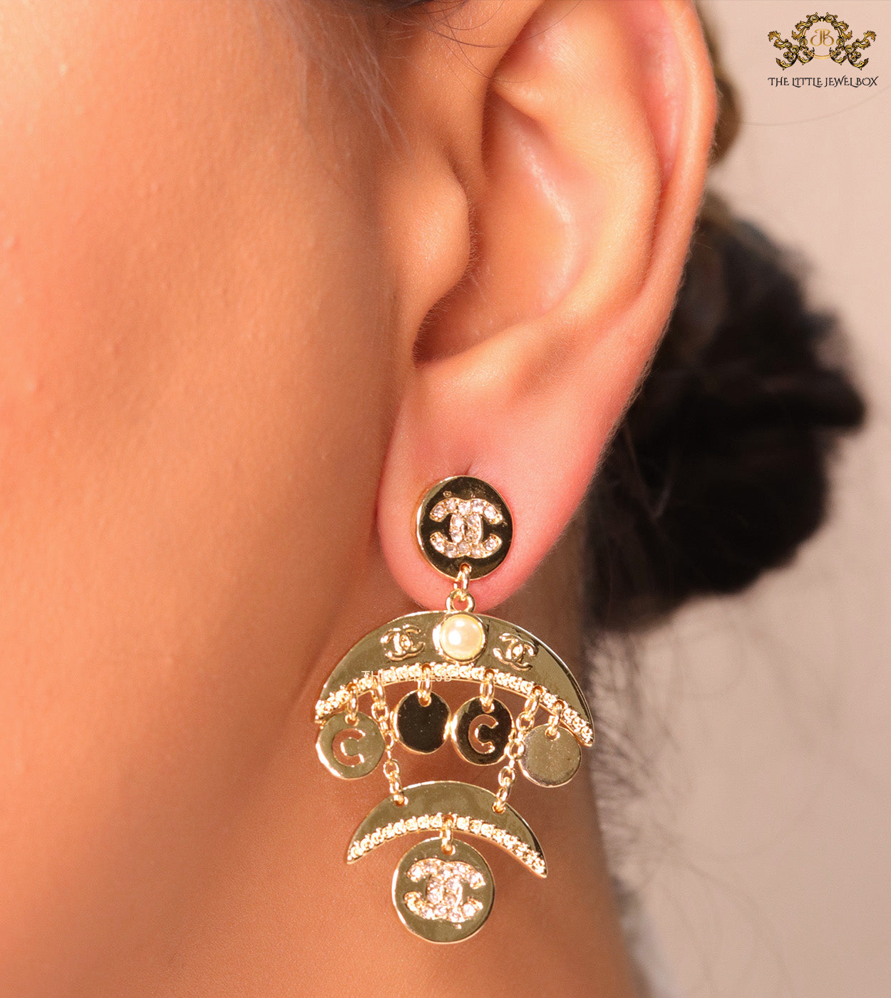 Gold plated Two tier dangles with alphabet charms