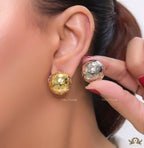 Dual plated ball shape studs with embossed alphabets