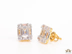 Golden cz baguette studs with cz pointers