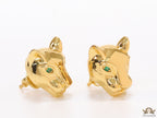 Golden panther face studs