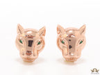 Rose gold panther face studs