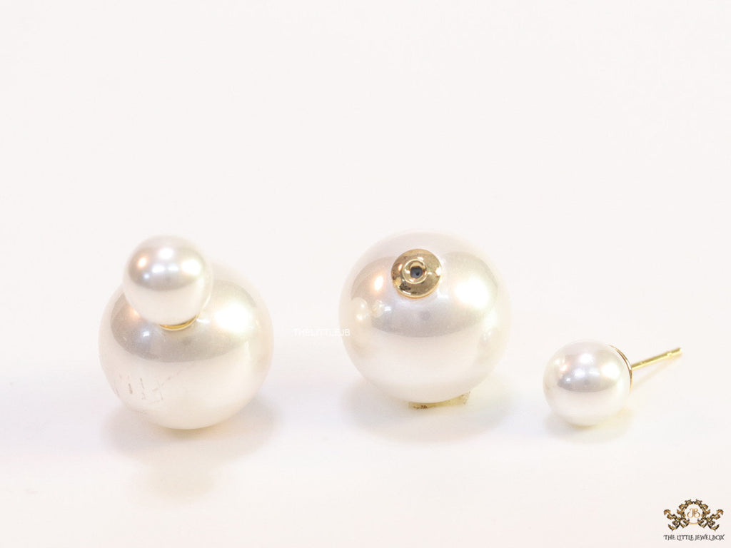 Gold plated 16mm pearl bomber studs