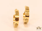 Gold plated hoop earrings with double T motifs
