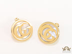 Gold plated twin G motif studs with MOP