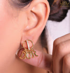 Gold plated alphabet earrings with cz