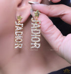 Gold plated cz alphabet dangles