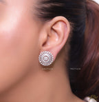 Platinum plated round cz studs