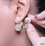 Pearl bomber earrings with fancy hangings
