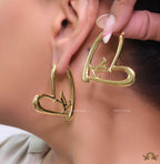 Golden heart shape hoops with alphabets