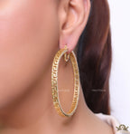 Big designer golden hoops 70mm