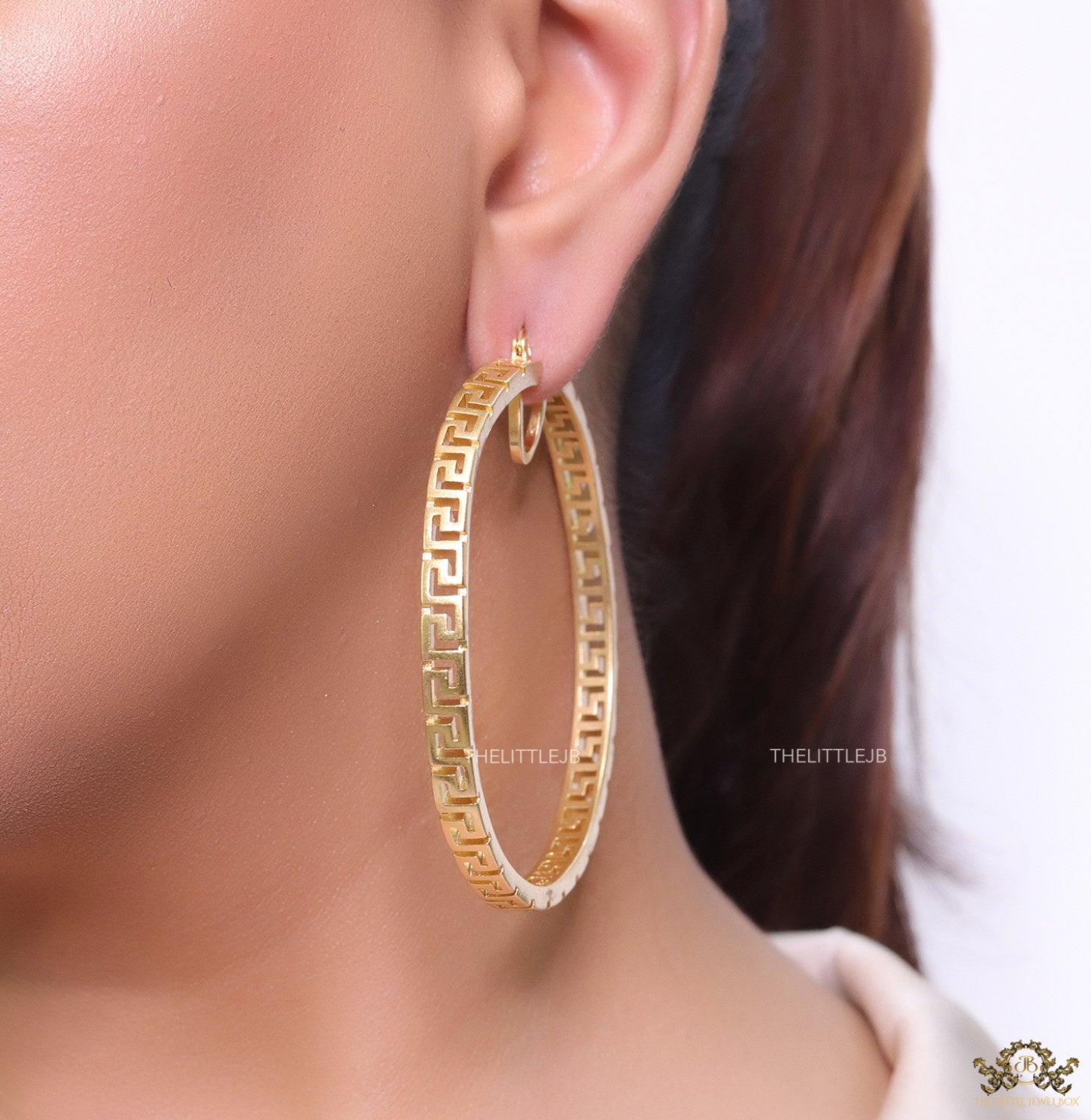 Big designer golden hoops 70mm