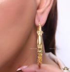 Golden Medusa hoops with alphabets 62 mm